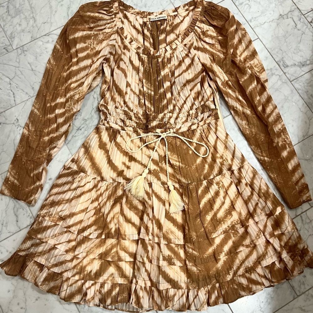 Ulla Johnson Brown and Cream Dress